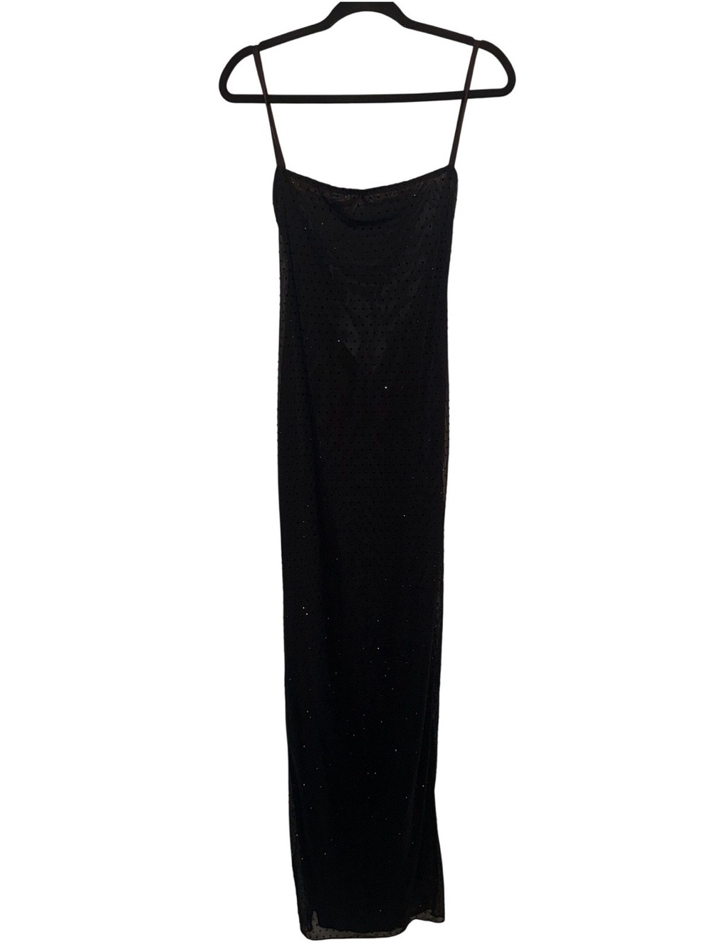 NEW Oh Polly Celandine Sheer Black  Embellished Backless Maxi Dress Size 4 - Picture 2 of 10